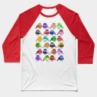 Upbeat Summer Exotic Bird Pattern Baseball T-Shirt